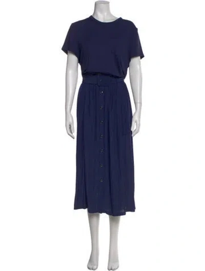 Pre-owned Ramy Brook Crew Neck Long Dress In Blue