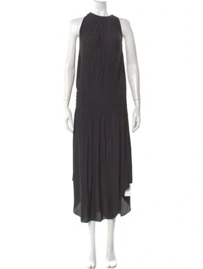 Pre-owned Ramy Brook Crew Neck Long Dress In Gray