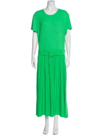 Pre-owned Ramy Brook Crew Neck Long Dress In Green