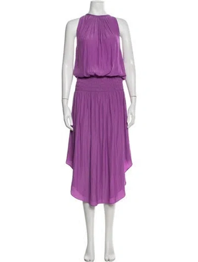 Pre-owned Ramy Brook Crew Neck Long Dress In Purple