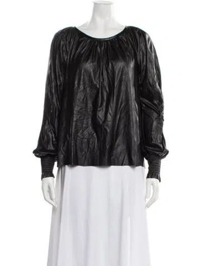 Pre-owned Ramy Brook Crew Neck Long Sleeve Blouse In Multi