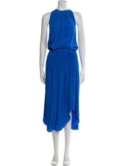 Pre-owned Ramy Brook Crew Neck Midi Length Dress W/ Tags In Blue