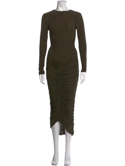 Pre-owned Ramy Brook Crew Neck Midi Length Dress W/ Tags In Green