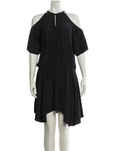 Pre-owned Ramy Brook Crew Neck Mini Dress In Black