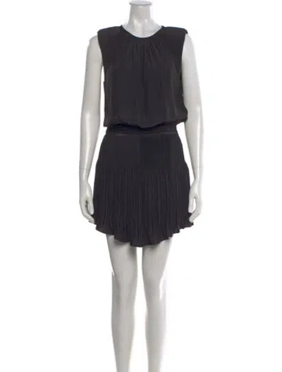 Pre-owned Ramy Brook Crew Neck Mini Dress In Black