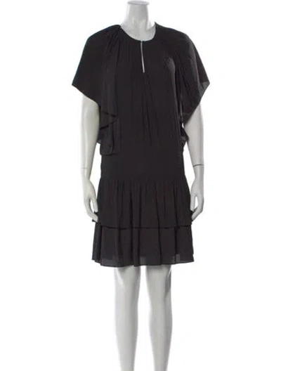 Pre-owned Ramy Brook Crew Neck Mini Dress In Black