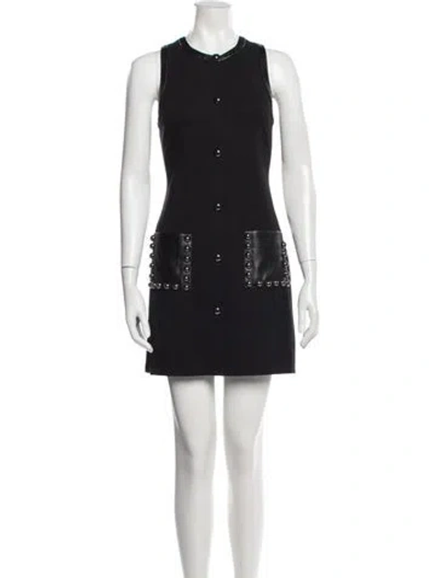 Pre-owned Ramy Brook Crew Neck Mini Dress In Black