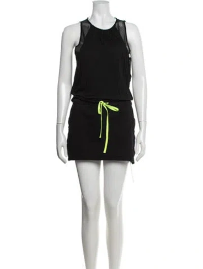 Pre-owned Ramy Brook Crew Neck Mini Dress In Black