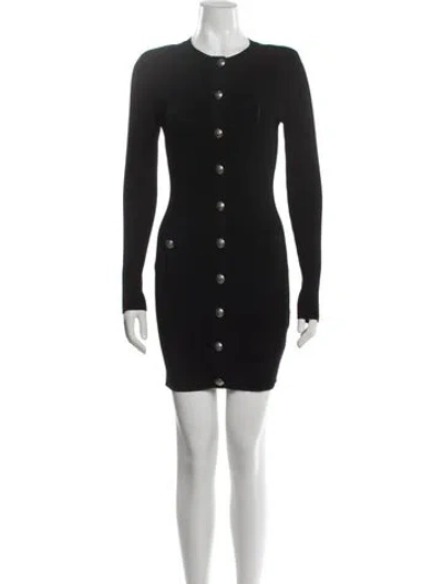 Pre-owned Ramy Brook Crew Neck Mini Dress In Black