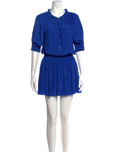 Pre-owned Ramy Brook Crew Neck Mini Dress In Blue