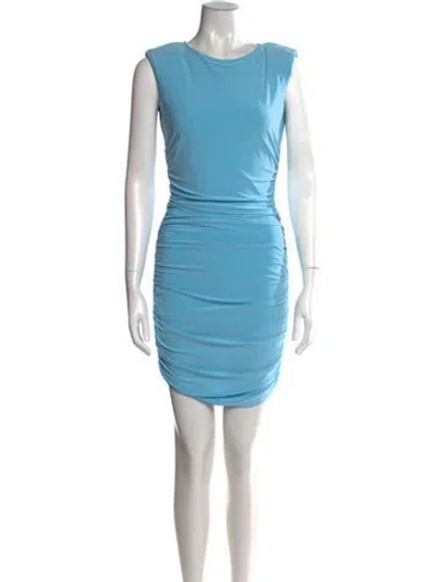 Pre-owned Ramy Brook Crew Neck Mini Dress In Blue