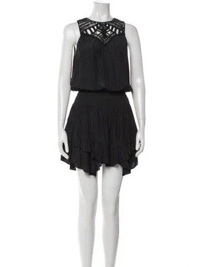 Pre-owned Ramy Brook Crew Neck Mini Dress In Gray