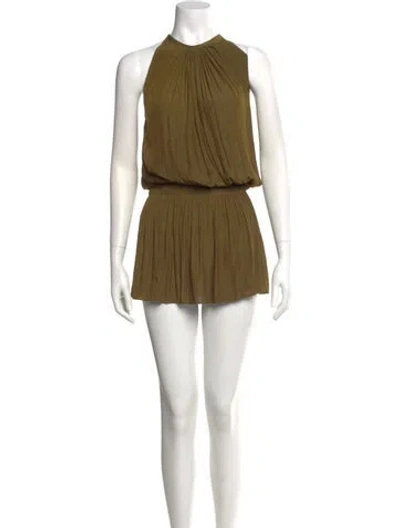 Pre-owned Ramy Brook Crew Neck Mini Dress In Green