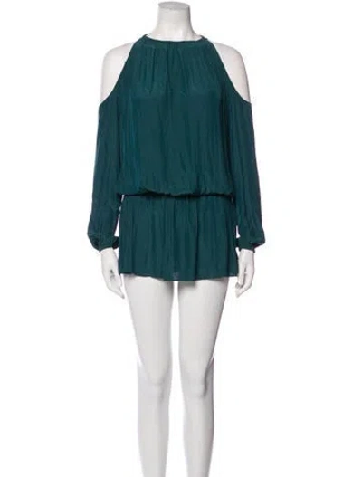 Pre-owned Ramy Brook Crew Neck Mini Dress In Green