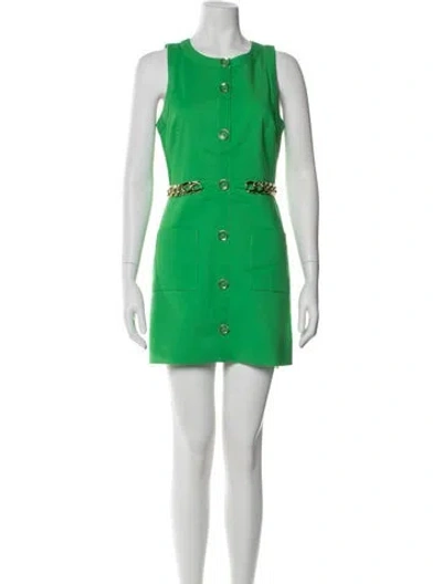 Pre-owned Ramy Brook Crew Neck Mini Dress In Green