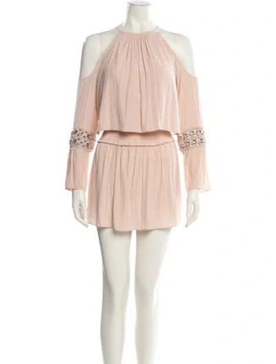 Pre-owned Ramy Brook Crew Neck Mini Dress In Neutral