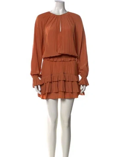 Pre-owned Ramy Brook Crew Neck Mini Dress In Orange