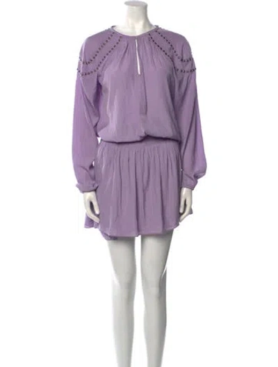 Pre-owned Ramy Brook Crew Neck Mini Dress In Purple