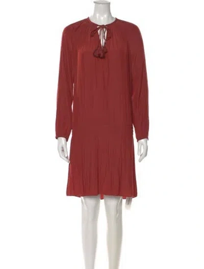 Pre-owned Ramy Brook Crew Neck Mini Dress In Red