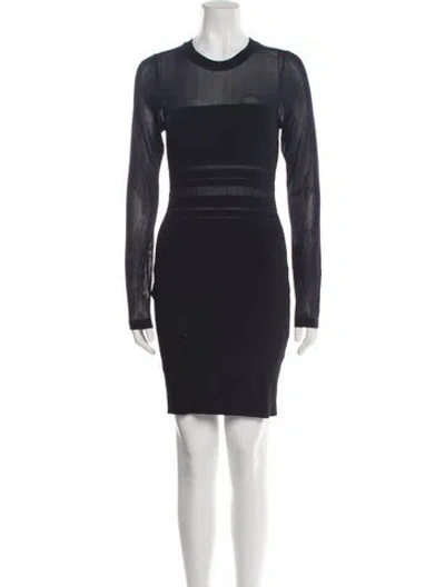 Pre-owned Ramy Brook Crew Neck Mini Dress W/ Tags In Blue