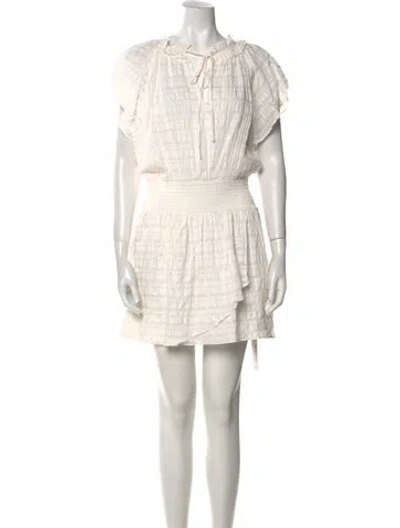 Pre-owned Ramy Brook Crew Neck Mini Dress W/ Tags In Neutral