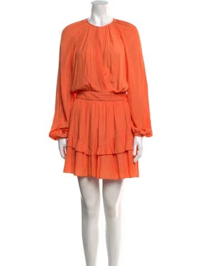 Pre-owned Ramy Brook Crew Neck Mini Dress W/ Tags In Orange