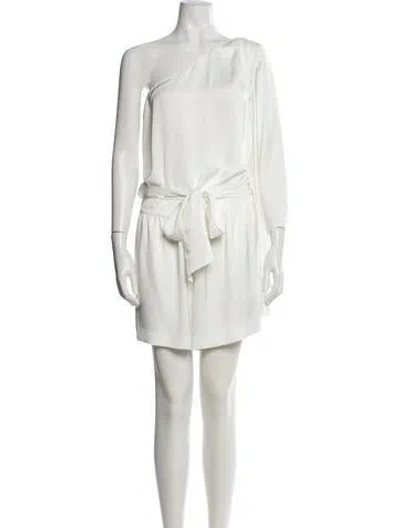 Pre-owned Ramy Brook Crew Neck Romper In White