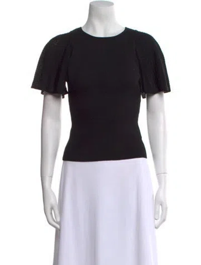 Pre-owned Ramy Brook Crew Neck Short Sleeve T-shirt In Black