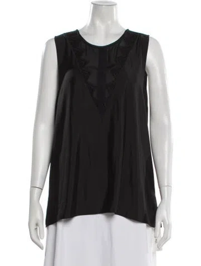 Pre-owned Ramy Brook Crew Neck Sleeveless Blouse In Black