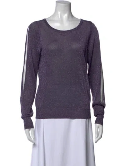 Pre-owned Ramy Brook Crew Neck Sweater W/ Tags In Metallic/purple