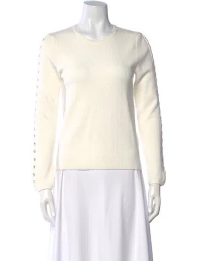 Pre-owned Ramy Brook Crew Neck Sweater In White