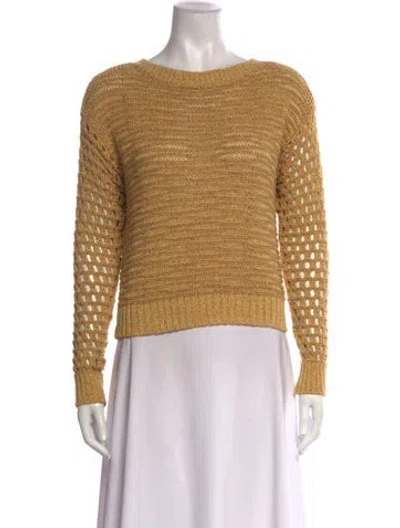 Pre-owned Ramy Brook Crew Neck Sweater In Yellow