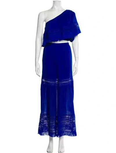 Pre-owned Ramy Brook Crochet Trim Skirt Set In Blue