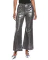 Ramy Brook Cropped Metallic Clifford Wide Leg Pant In Gray