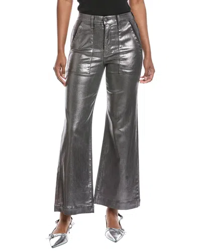 Ramy Brook Cropped Metallic Clifford Wide Leg Pant In Silver