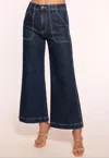 Ramy Brook Cropped Theodra Wide Leg Jean In Blue