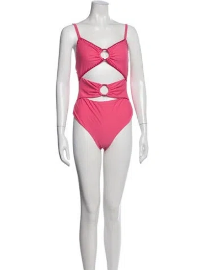Pre-owned Ramy Brook Cutout Accent One-piece In Pink