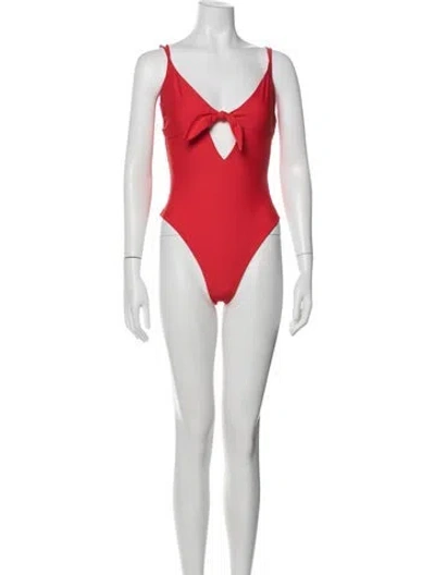 Pre-owned Ramy Brook Cutout Accent One-piece W/ Tags In Red