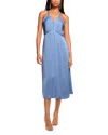 Ramy Brook Cynthia V-neck Button Down Midi Dress In Blue