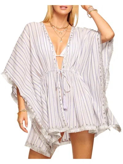 Ramy Brook Daisy Womens Embellished Caftan Cover-up In White
