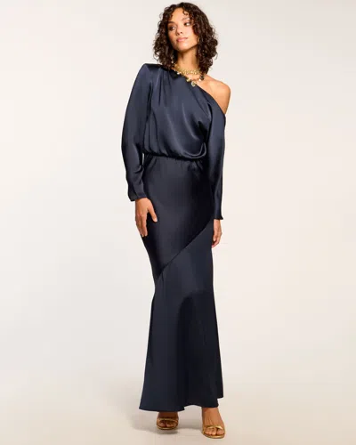 Ramy Brook Damiris Off-the-shoulder Gown In Navy