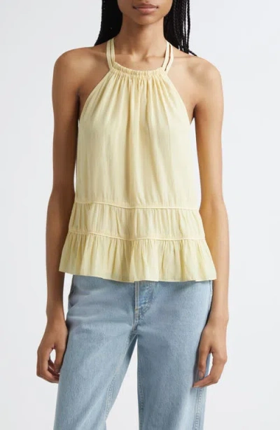 Ramy Brook Dana Tiered Sleeveless Top In Yellow