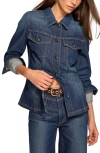 Ramy Brook Dani Fitted Denim Jacket In Blue