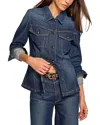 Ramy Brook Dani Fitted Denim Jacket In Blue