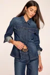 Ramy Brook Dani Fitted Denim Jacket In Blue