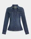Ramy Brook Dani Fitted Denim Jacket In Blue