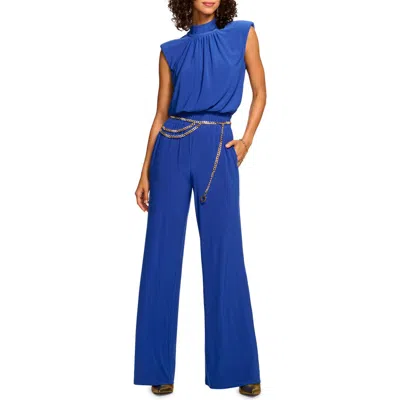 Ramy Brook Dani Shirred Neck Sleeveless Jumpsuit In Lapis