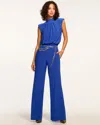 Ramy Brook Dani Shirred Neck Sleeveless Jumpsuit In Lapis