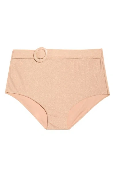 Ramy Brook Danica Belted Metallic Swim Bottoms In Yellow