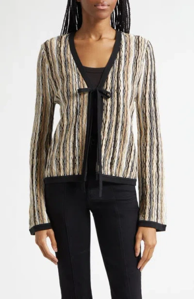 Ramy Brook Daniela Stripe Cardigan In Brown
